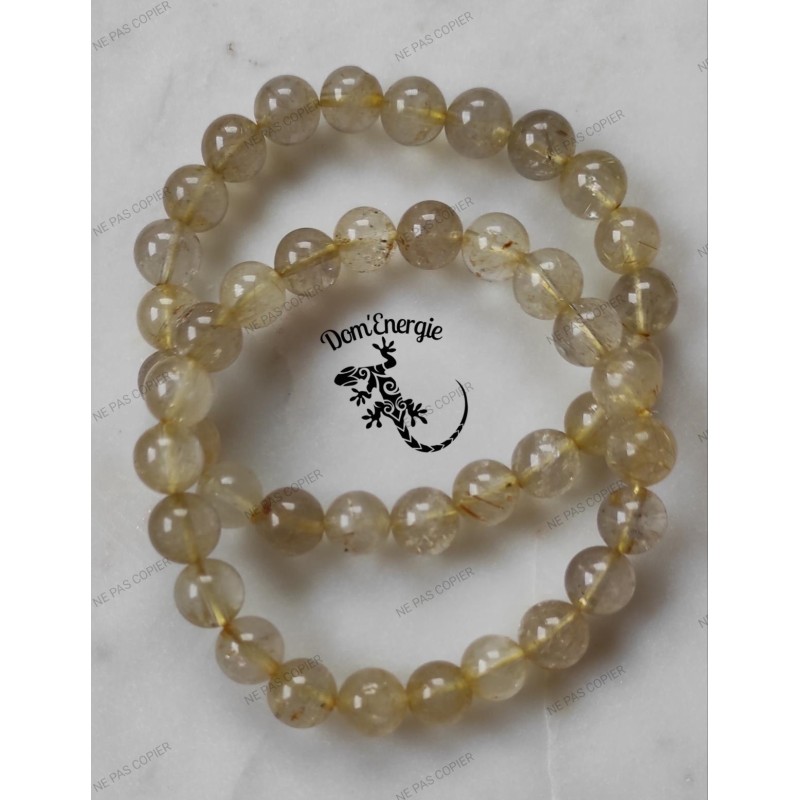 Bracelet Quartz Rutile - 8 mm