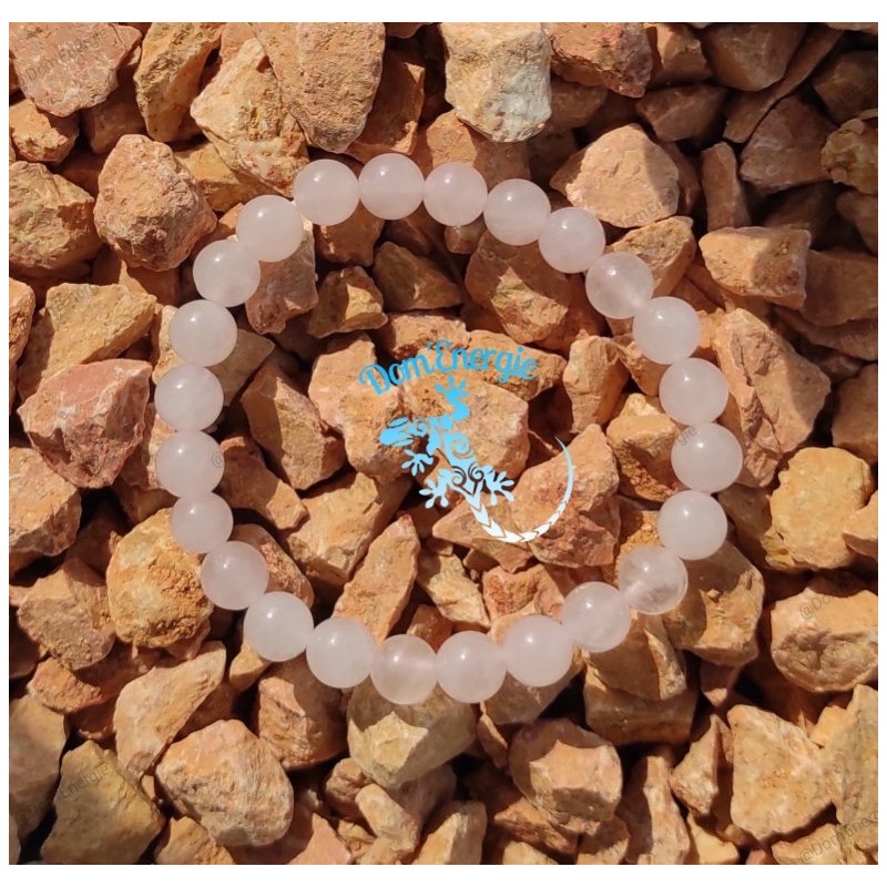 Bracelet Quartz Rose - 6 mm